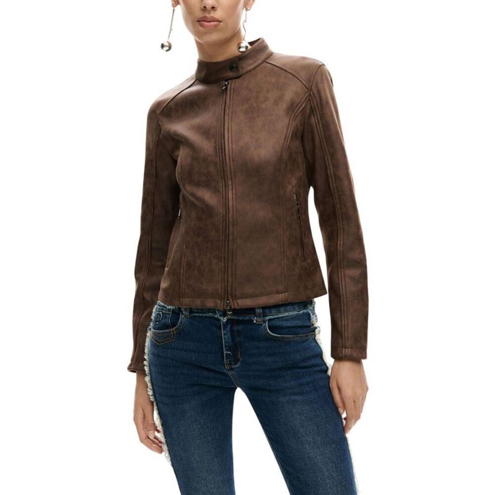Desigual Brown Polyester Full-Length Women's Jacket